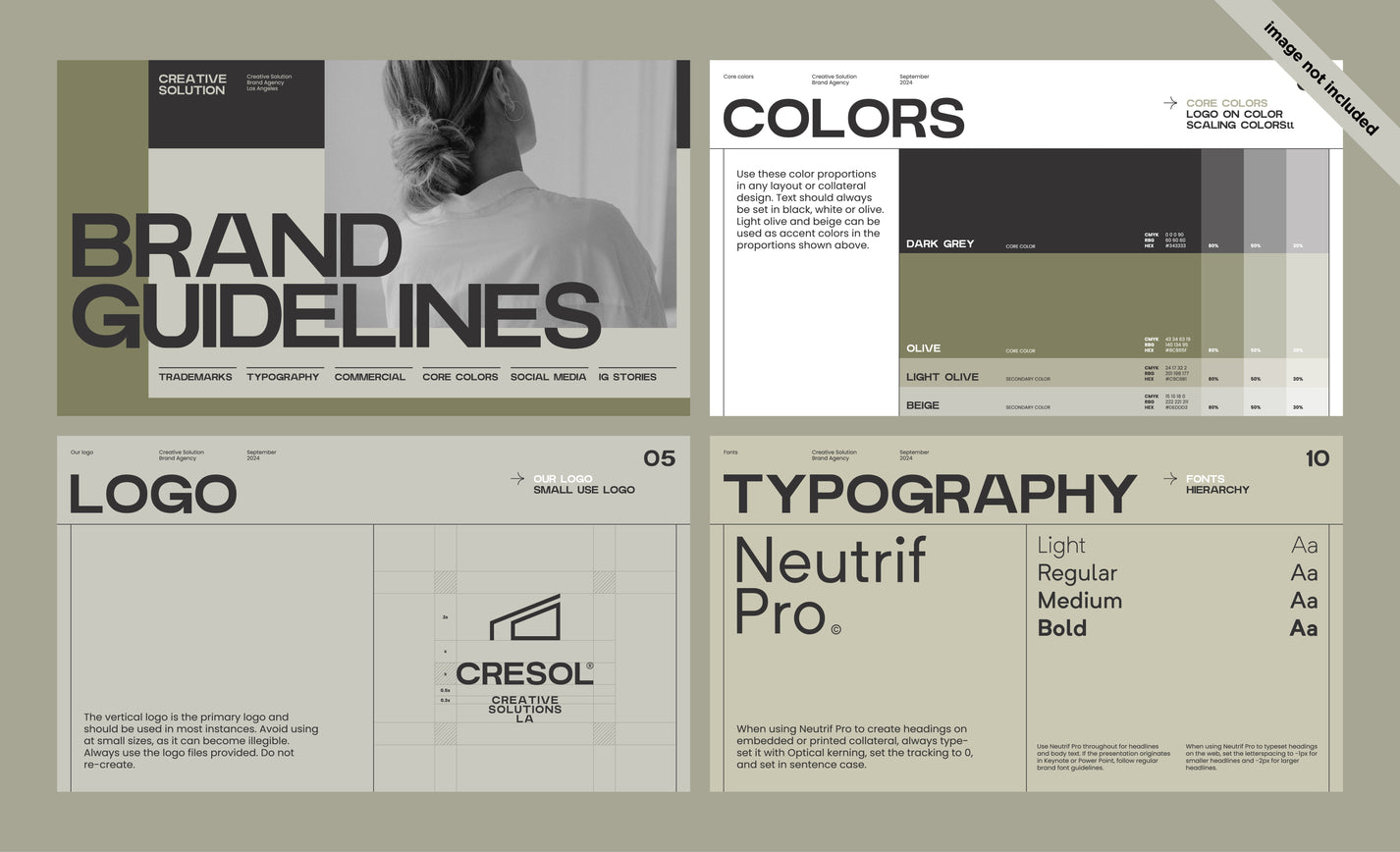 Brand identity guideline template for Illustrator EPS